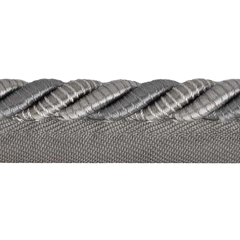 Mulberry Collection - 3/8" Width CORD WITH LIP (25 Yard Roll) - BC-10003-49 Metal Grey