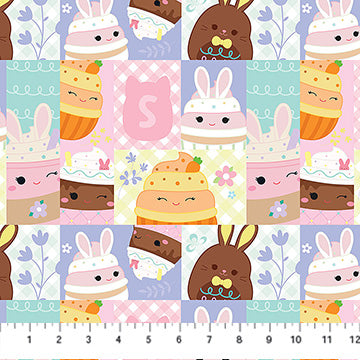 Multi Collage Springtime Squishmallows Cotton 44"/45" Fabric Per Yard