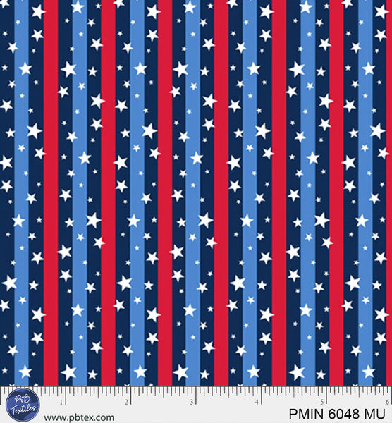 Multi Patriotic Minis PMIN-6048-MU Cotton 44”/45” Fabric Per Yard