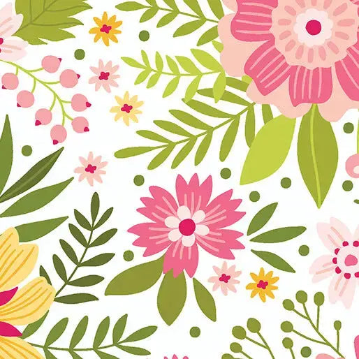 Multi Pink Daybreak Coral Cotton Wideback Fabric per yard