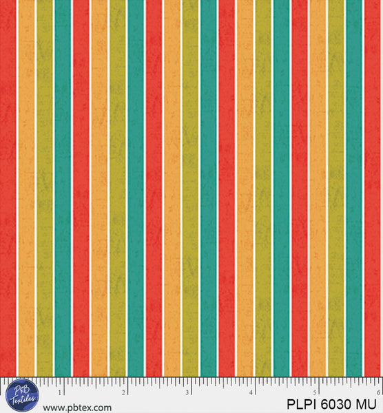 Multi Strip Peace, Love, Pickleball Cotton 44/45 Fabric Per Yard