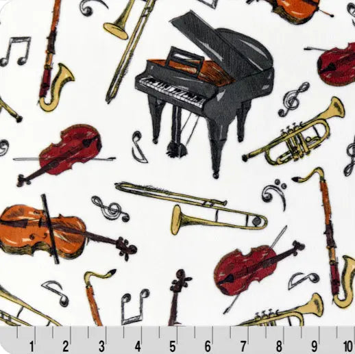 Music In The Air Digital Cuddle Woodland Fabric per yard