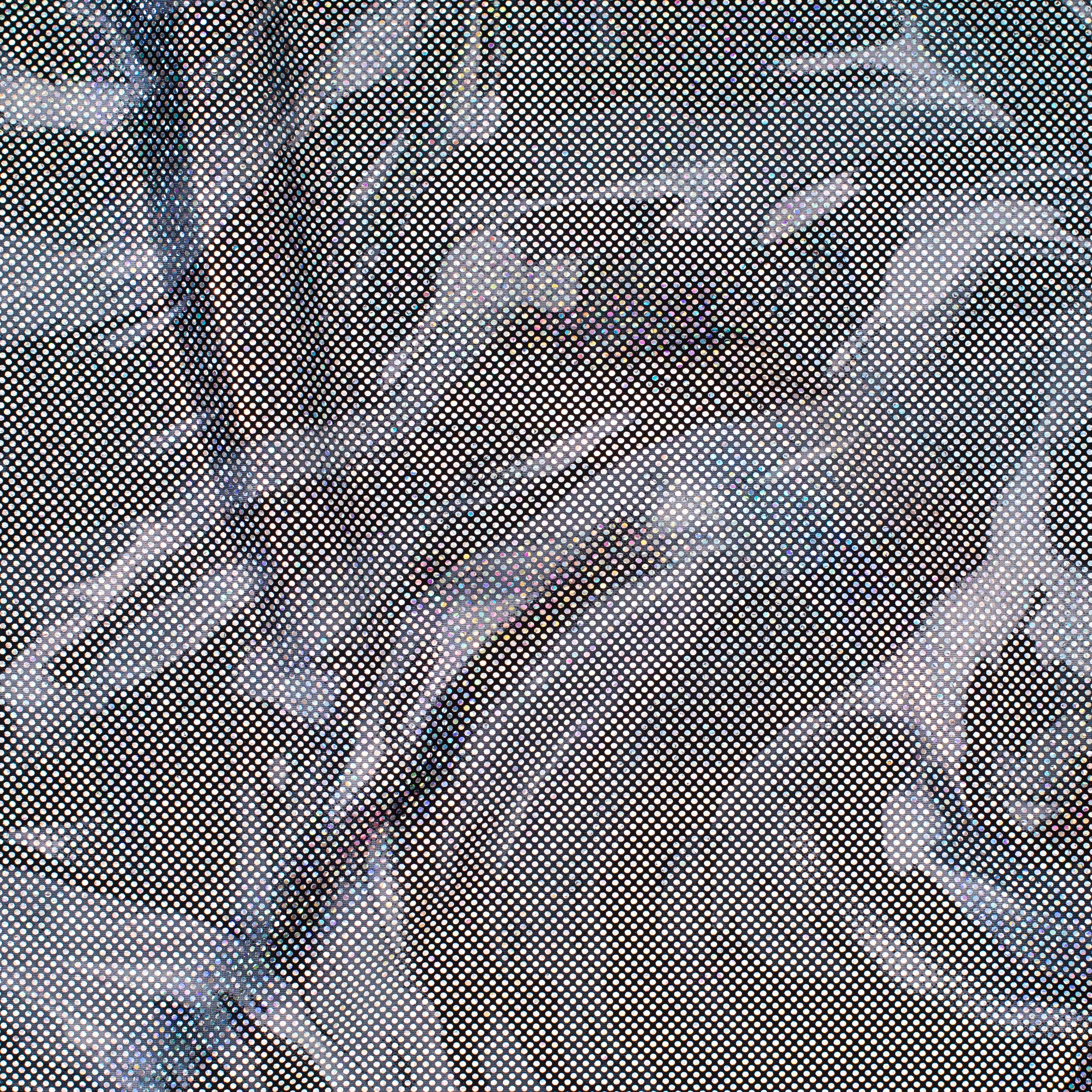 Hologram Stretch Polyester Spandex Tricot Fantastic Storm Fabric | Spandex palace Grey