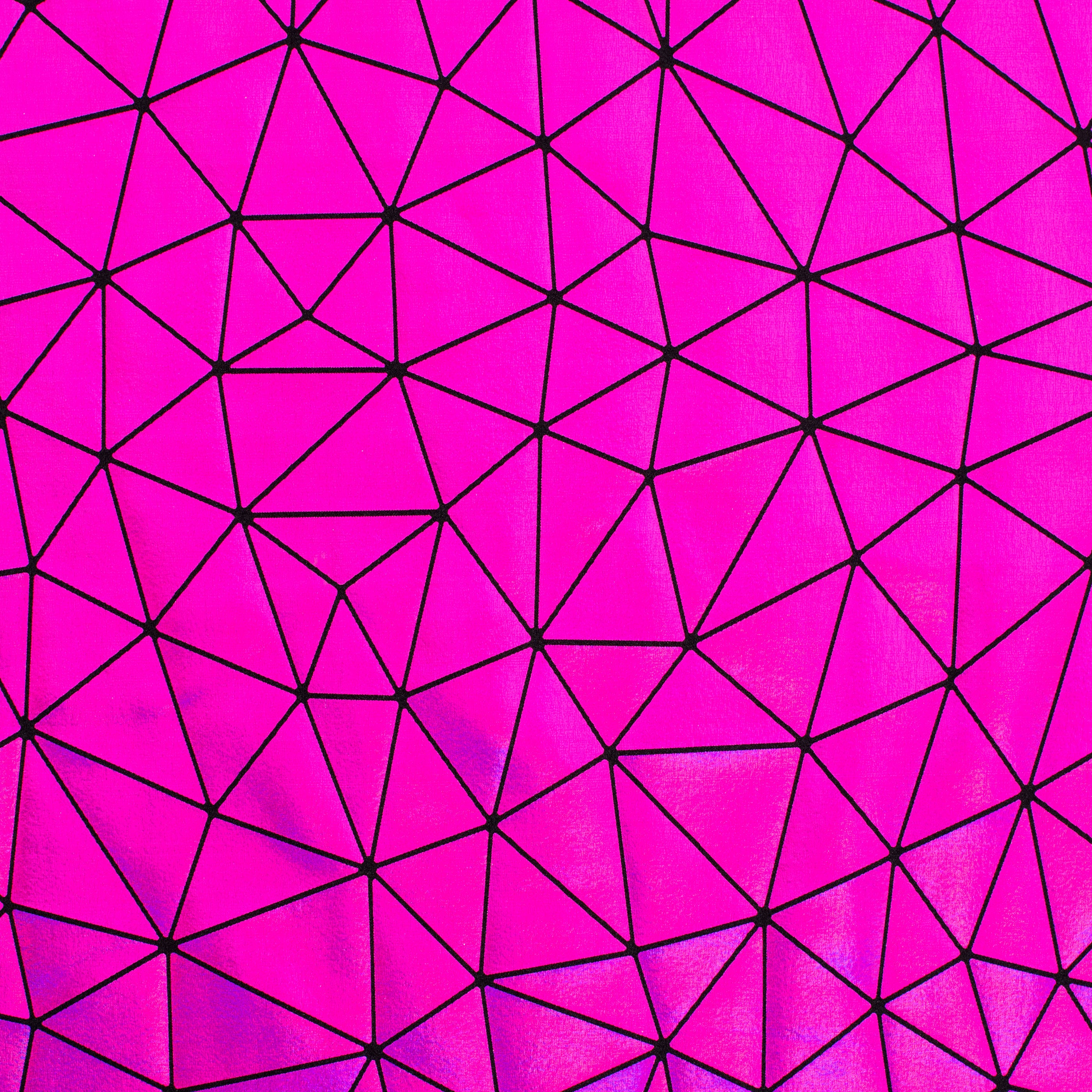 Bohemian Laser Hologram Nylon Spandex Fabric | Spandex palace Black Fuchsia