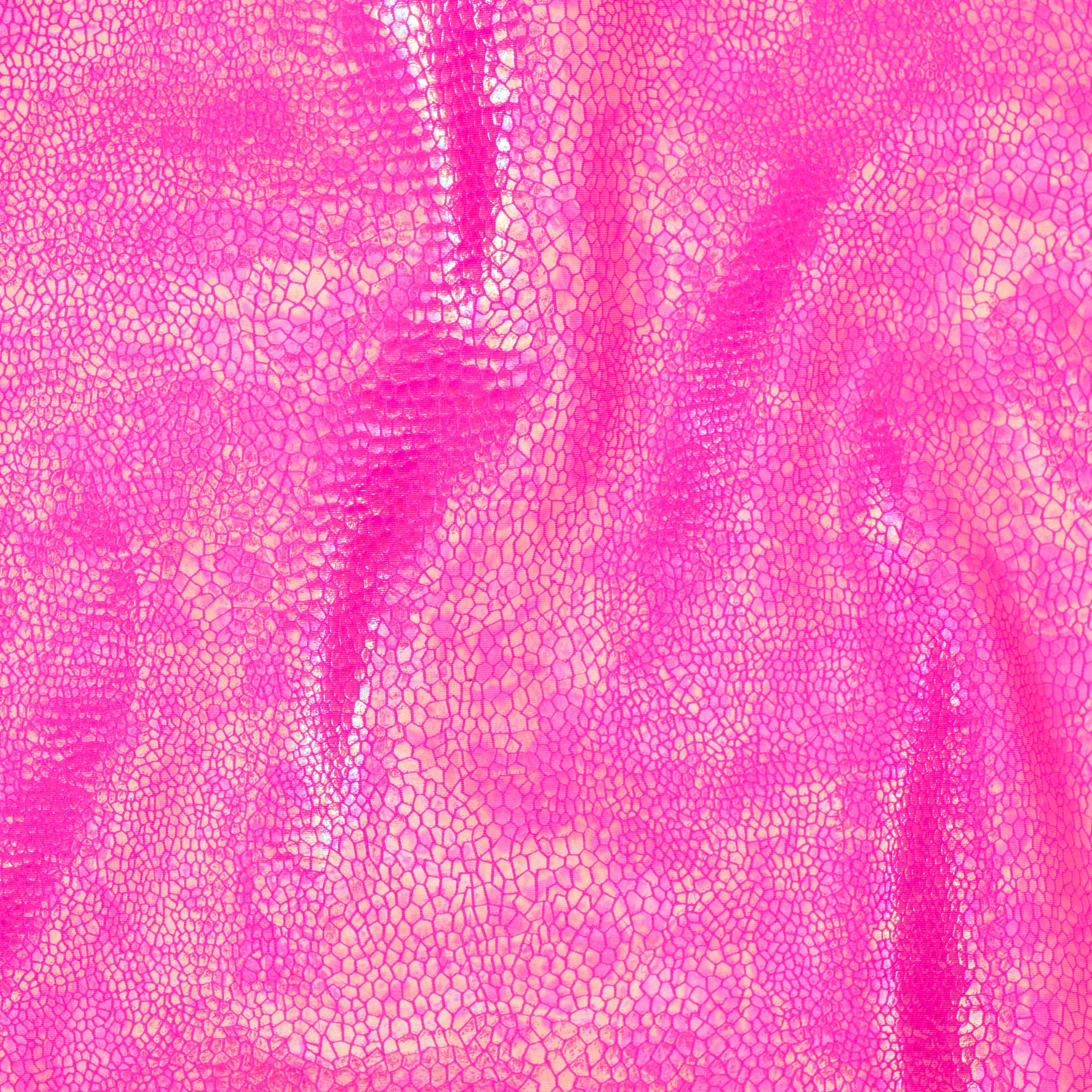 4 Way Stretch Nylon Spandex Rainbow Crystal Snake | Spandex Palace Hot Pink