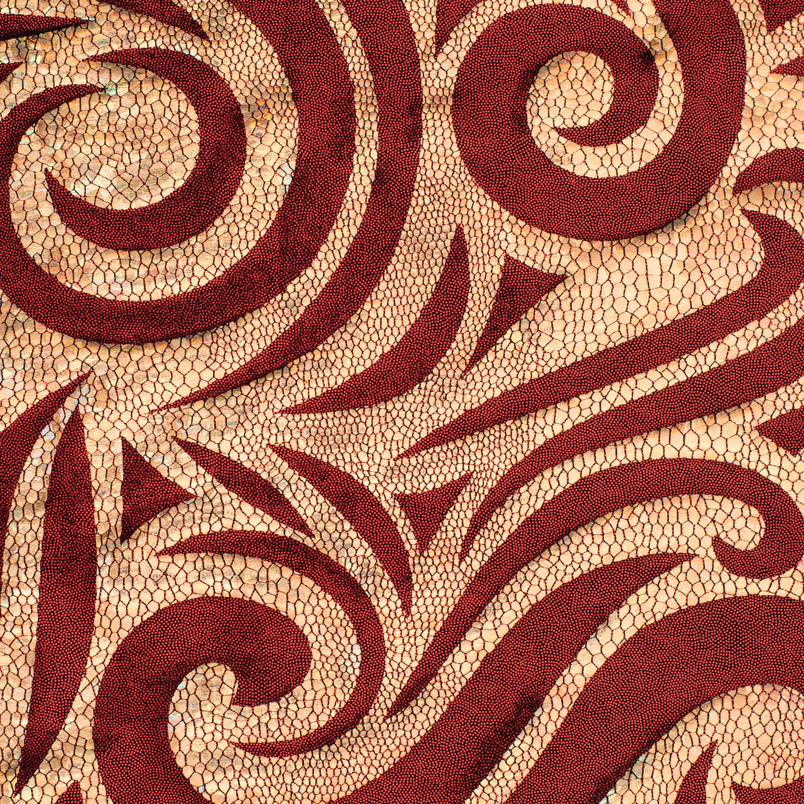 Foggy Foil Paisley Nylon Spandex Fabric with Hologram