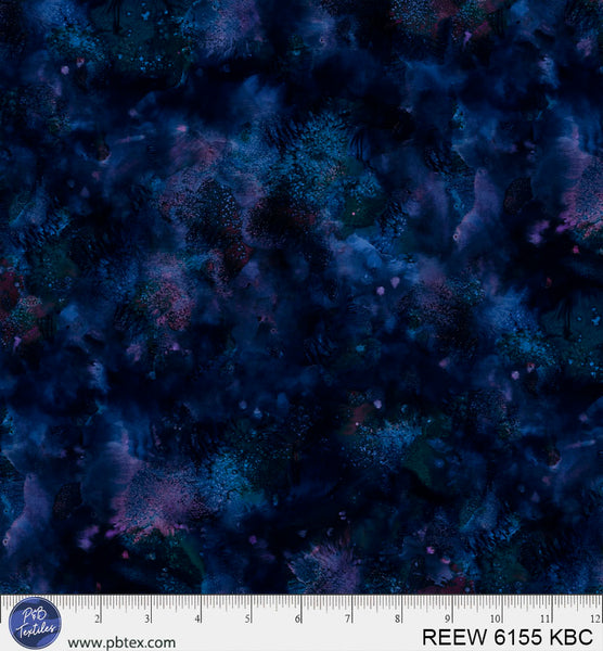 Navy Blue Underwater Reef 108" REEW-6155-KBC Cotton Wideback Fabric Per Yard