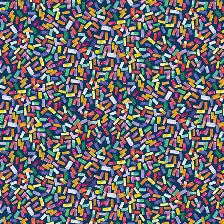 Navy Mingle Confetti Cotton 44"/45" Fabric Per Yard