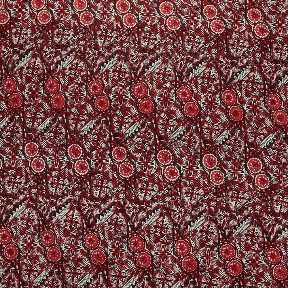 Traditional Polynesian Fijian Print Fabric | Cotton Light Barkcloth | Spandex Palace