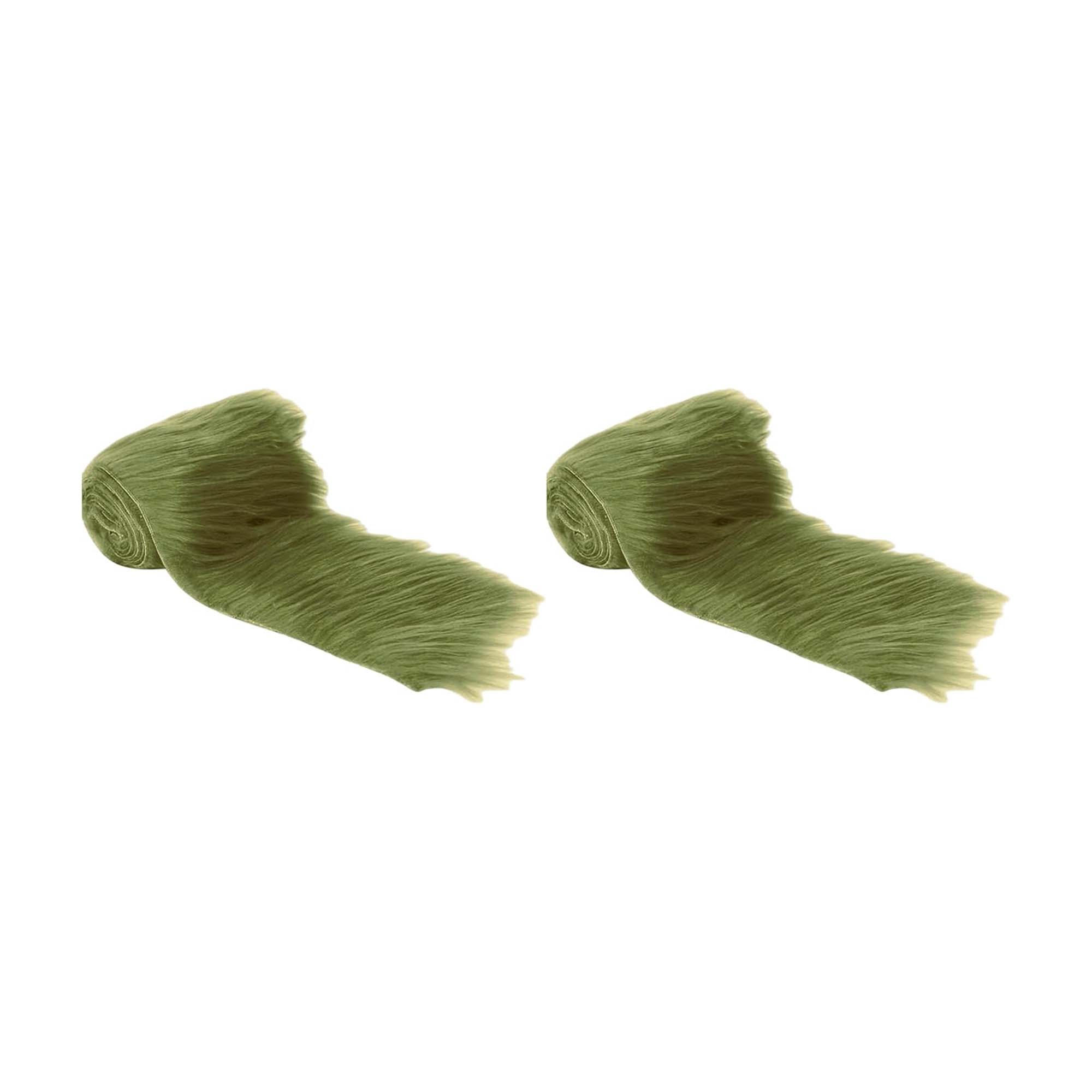 Mohair Faux Fur Fabric Strips Pre Cut Trim Ribbon Pack of 2