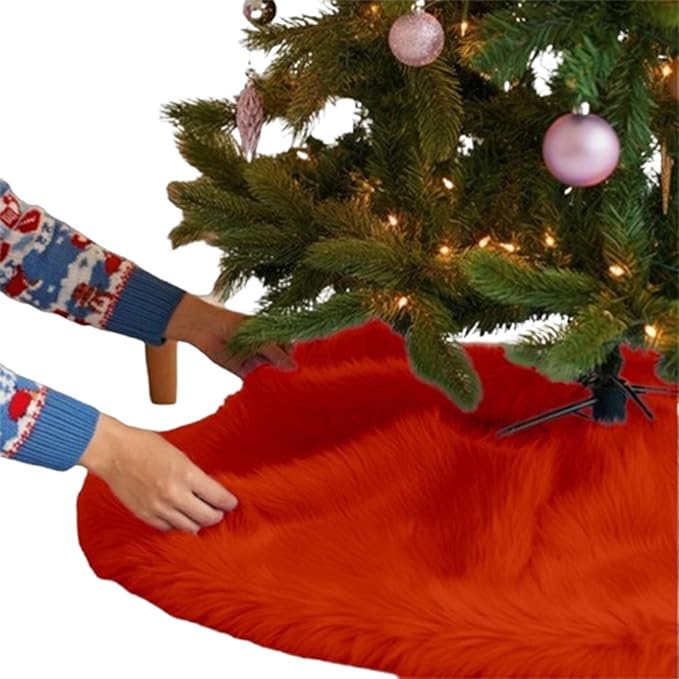 Premium Faux Fur Christmas Tree Skirt - 48 Inch | Luxurious Decoration