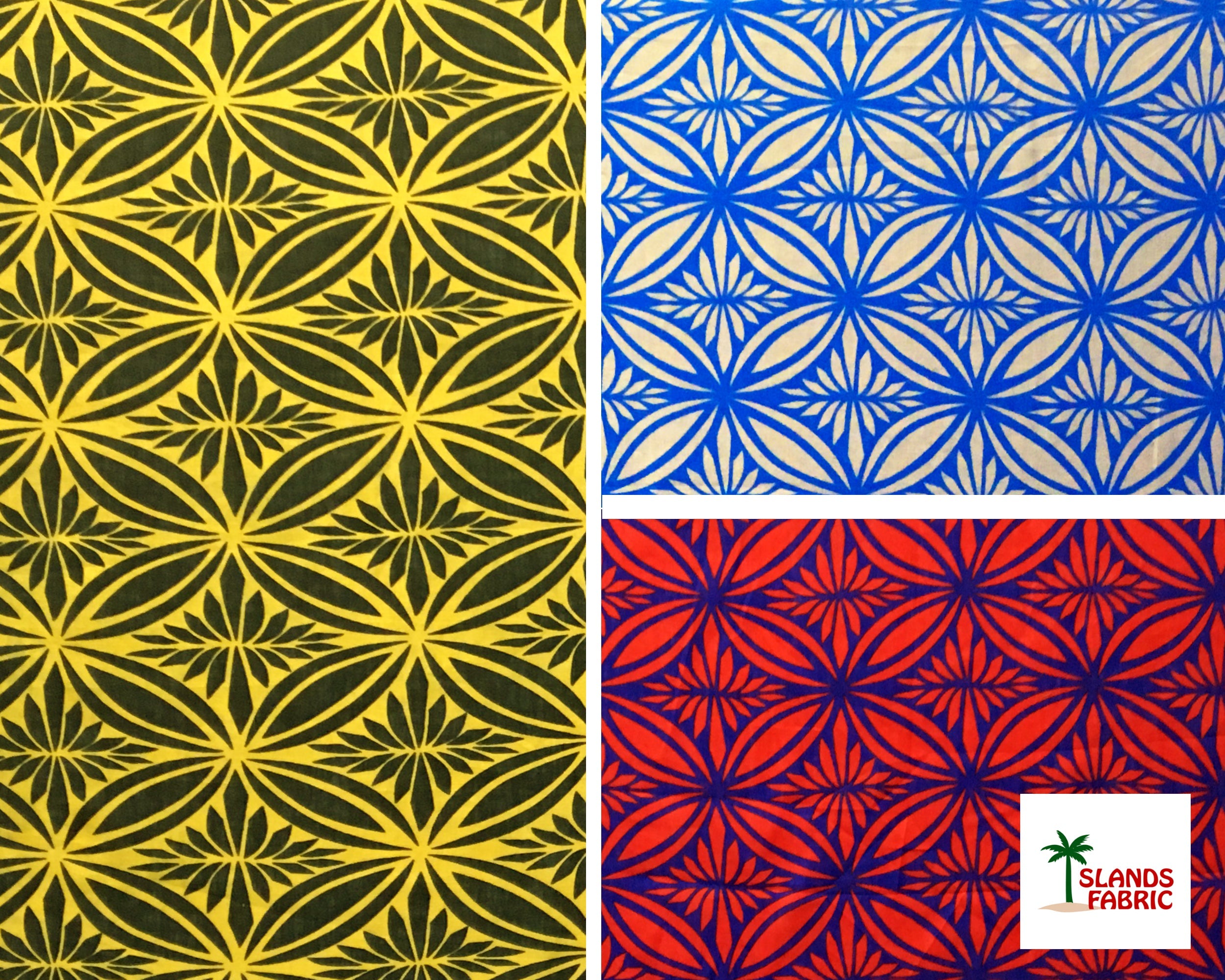 Tapa Flower Print Poly Linen Fabric | Islands Fabric