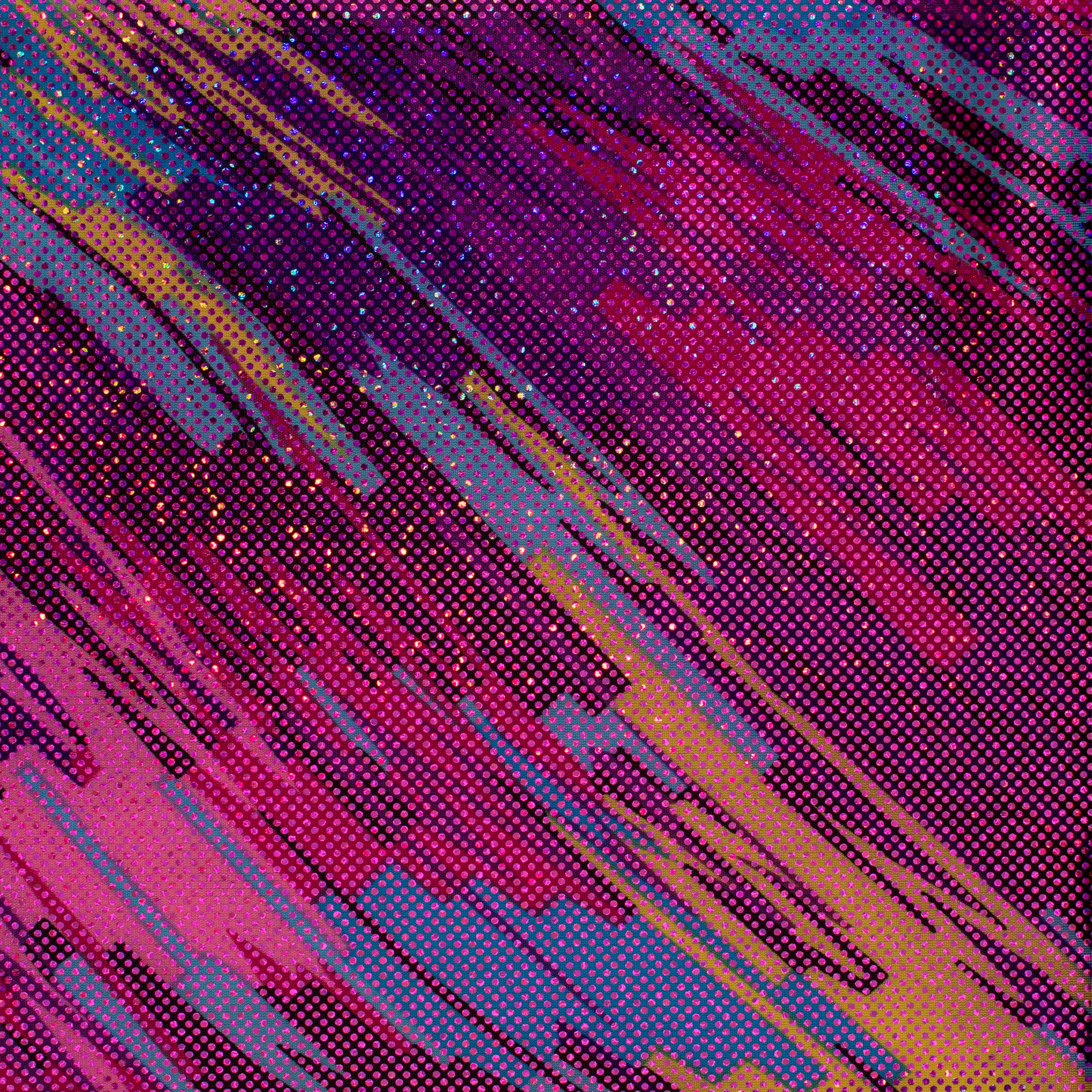 Hologram Nylon Spandex Fabric with Swing Swing Design | Spandex Palace Fuchsia Pink