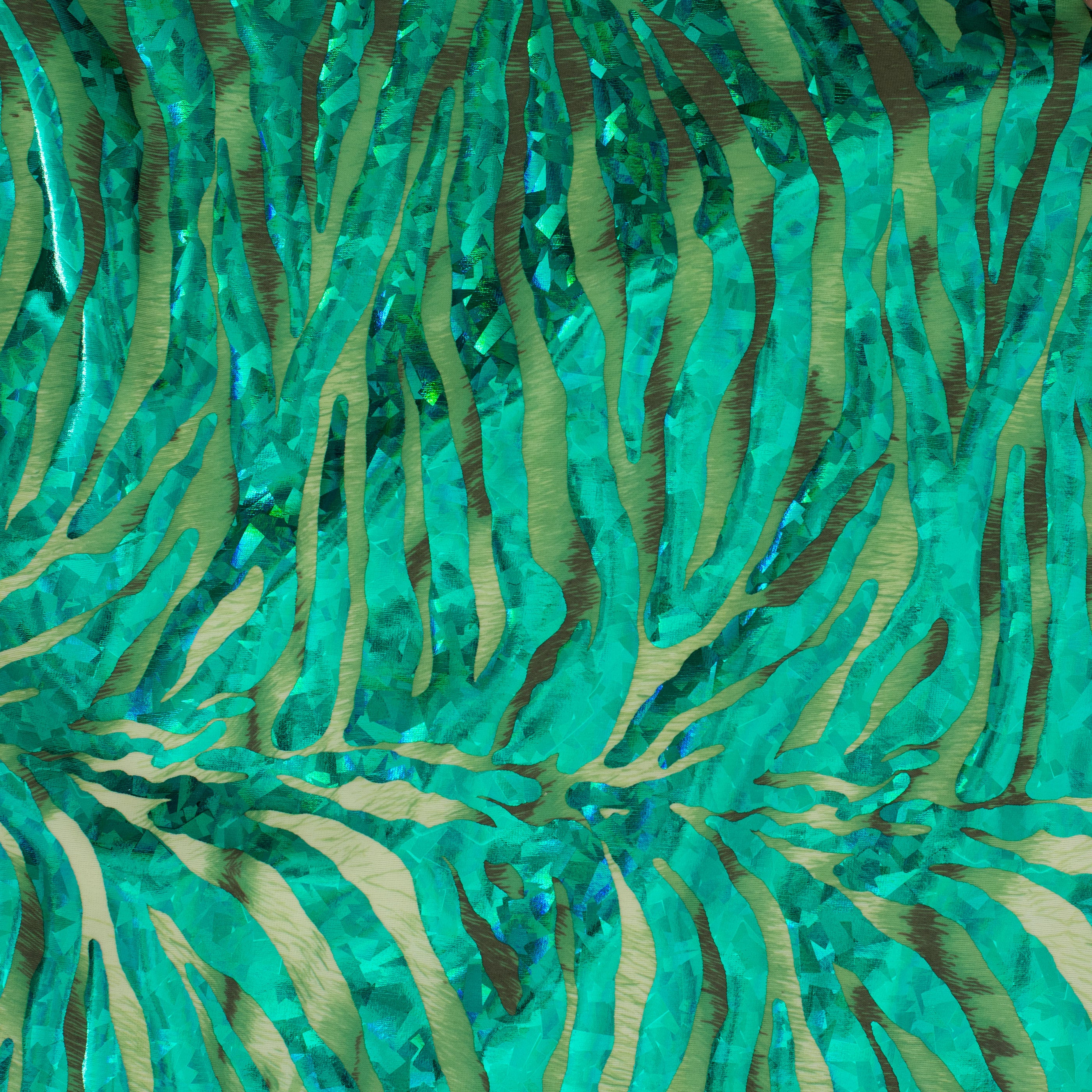 4 Way Polyester Spandex Disco Big Zebra | Spandex Palace Green