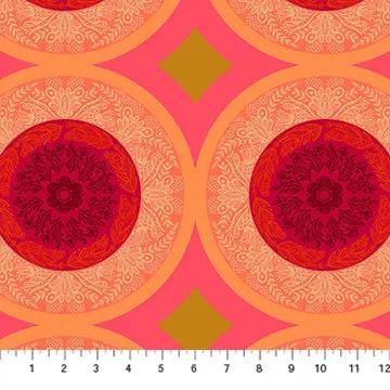 Perennial Borders Doily in Taffy AMT138-38C Cotton 44"/45" Fabric Per Yard