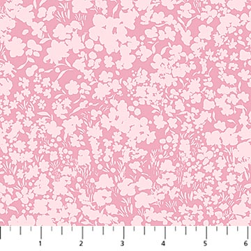 Pink Fields Flourish Cotton 44"/45" Fabric Per Yard