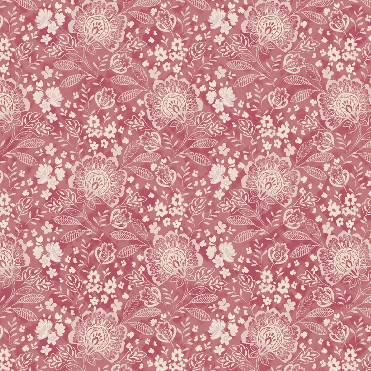 Pink Jacobean Allover Elizabeth Wideback Fabric Per Yard