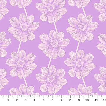 Purple Floral Indelible by Anna Maria for Northcott Cotton 44"/45" Fabric Per Yard