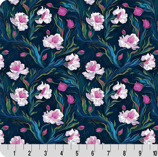 Purple Whispering Blooms Nightshade Quilting Cuddle Fabric Per Yard