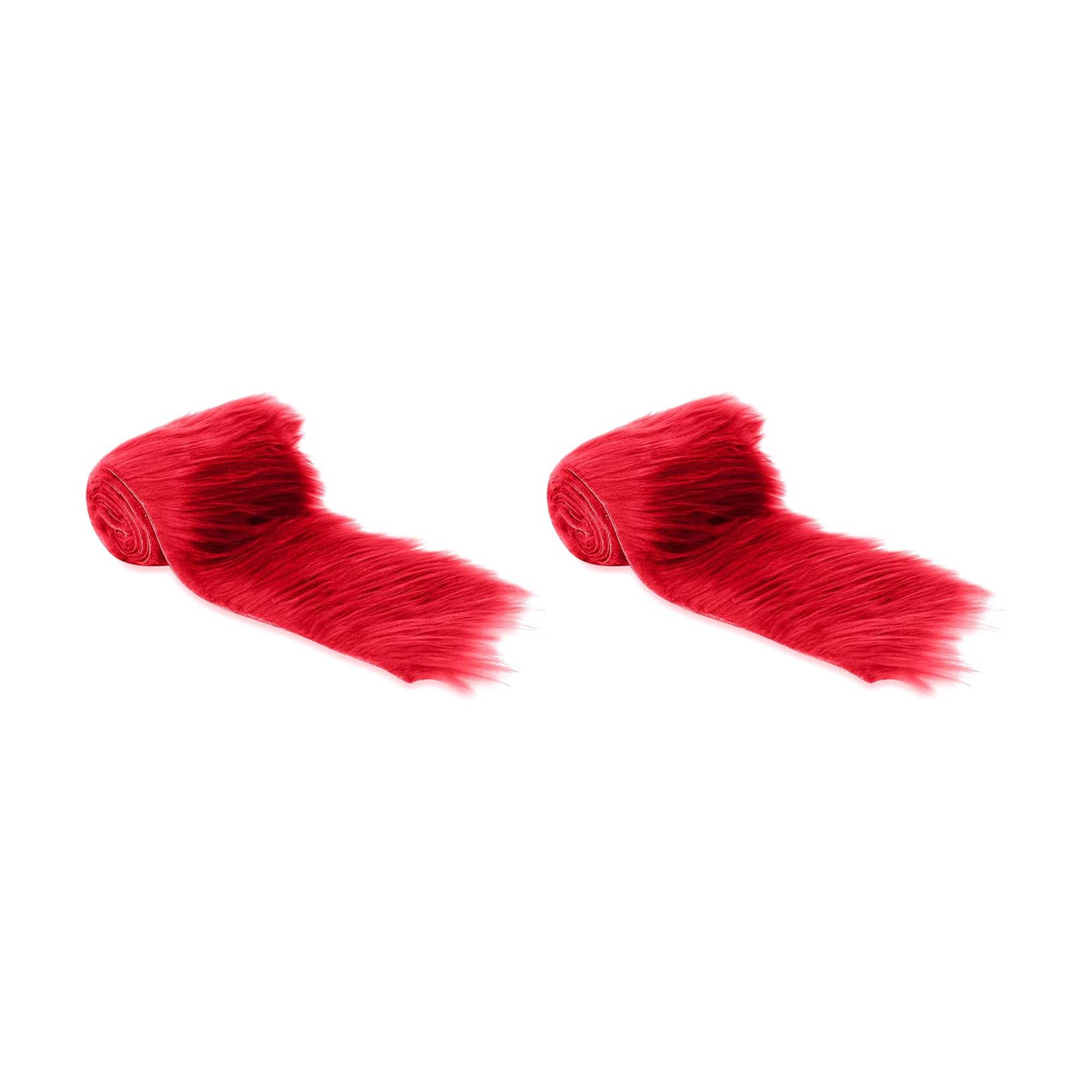 Mohair Faux Fur Fabric Strips Pre Cut Trim Ribbon Pack of 2