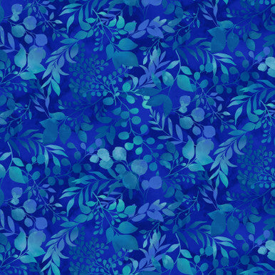 Royal Fern & Foliage Blissful Blooms Cotton 43"/44" Fabric Per Yard