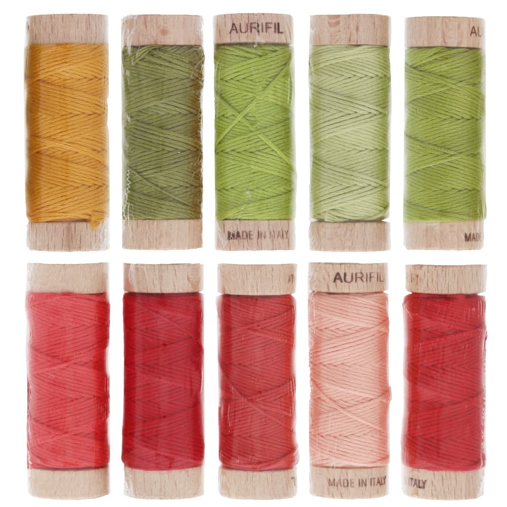 Aurifil, Little Quaker Christmas Floss Collection - 10 Spools (18yds)