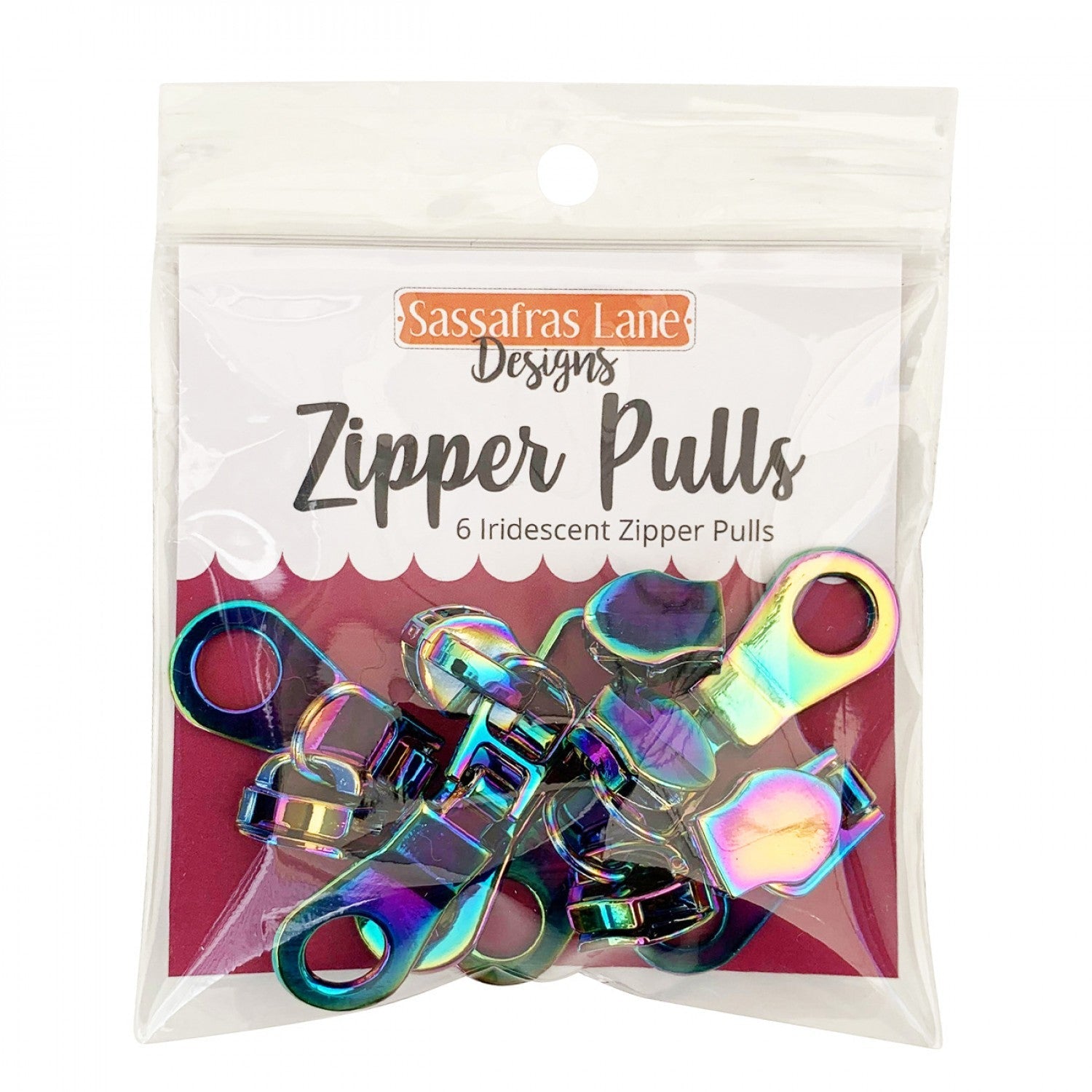 Iridescent Metal Zipper Pulls (6pk)