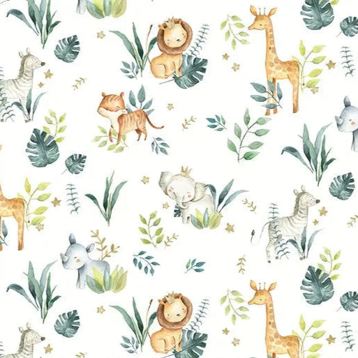 Safari Babies Digital Cuddle Multi Fabric per yard