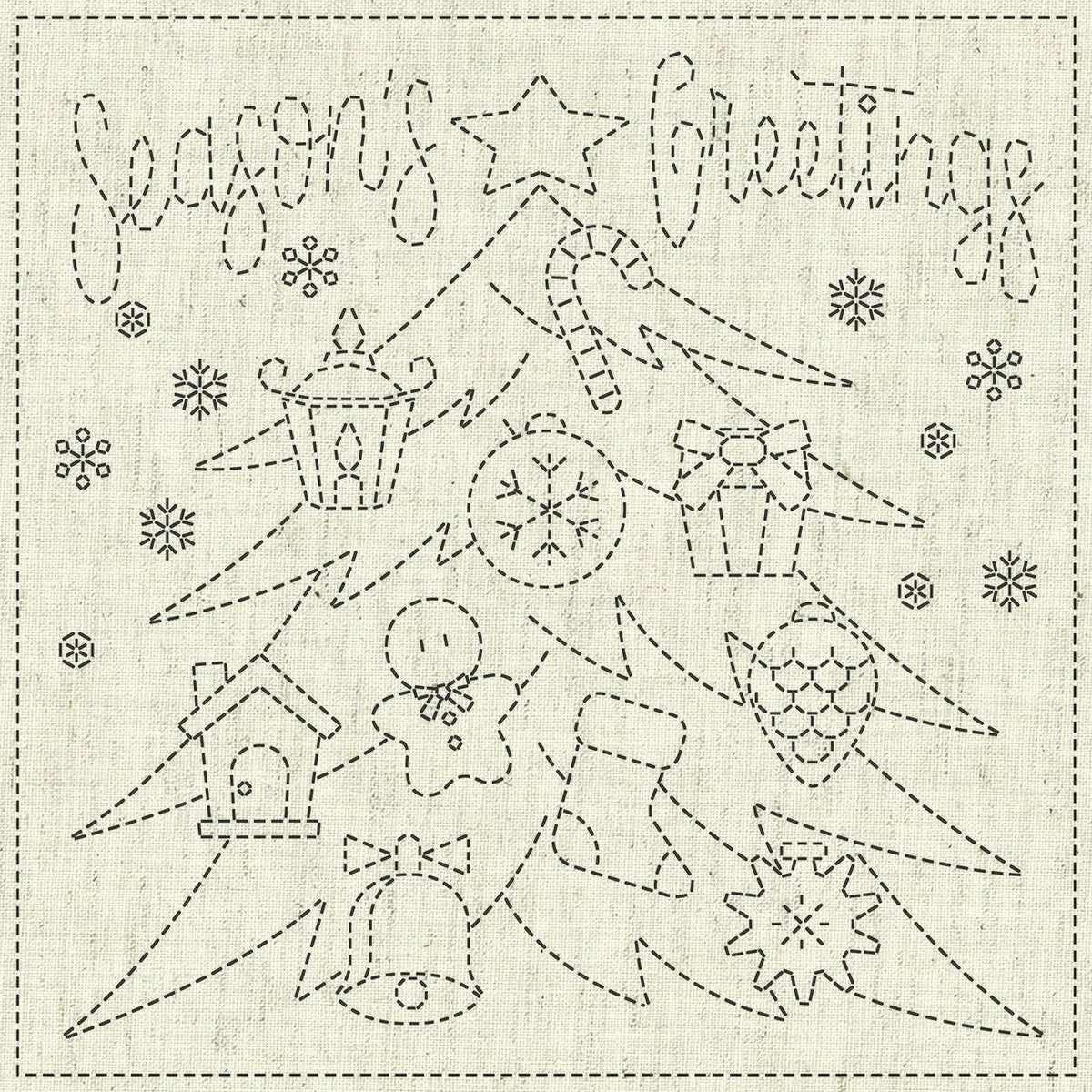 Sashiko Cloth - Season's Greetings Mini