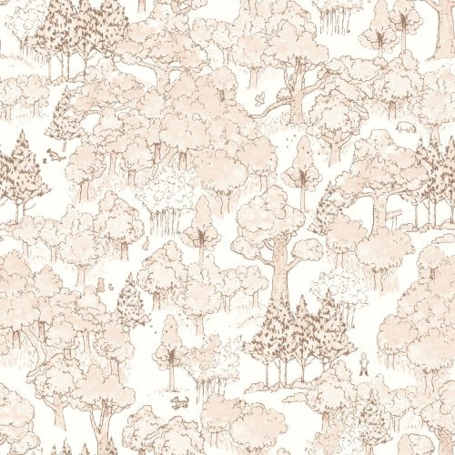 Sepia Classic Winnie Forest Mono Cotton 43"/44" Fabric Per Yard