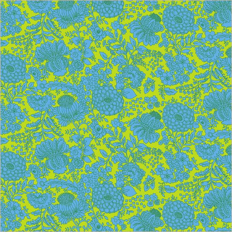 Sweet Talk Kim Turquoise Cotton 44/45 Fabric Per Yard