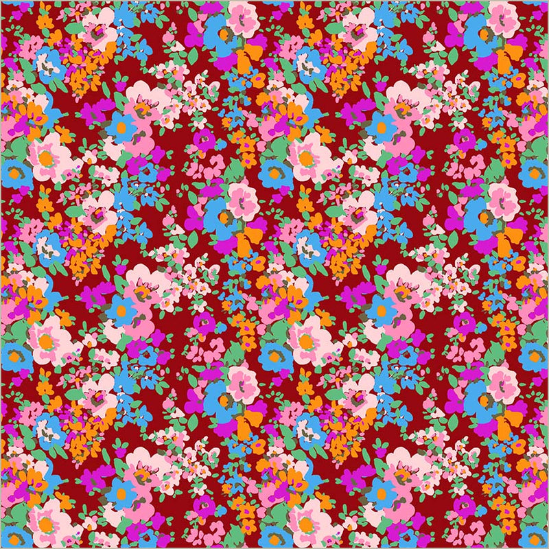 Sweet Talk Leann Crimson Cotton 44/45 Fabric Per Yard