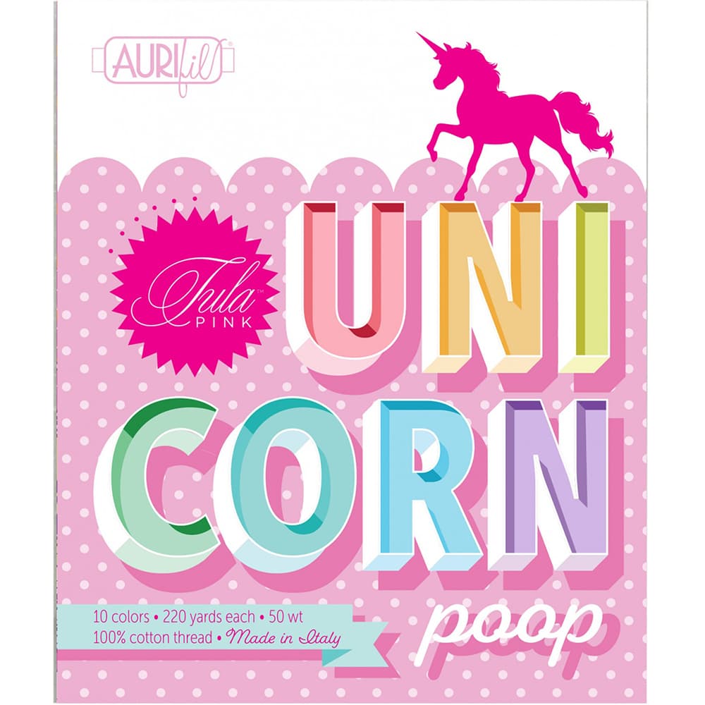 Aurifil, Tula Pink Unicorn Poop 10 Spool Thread Collection