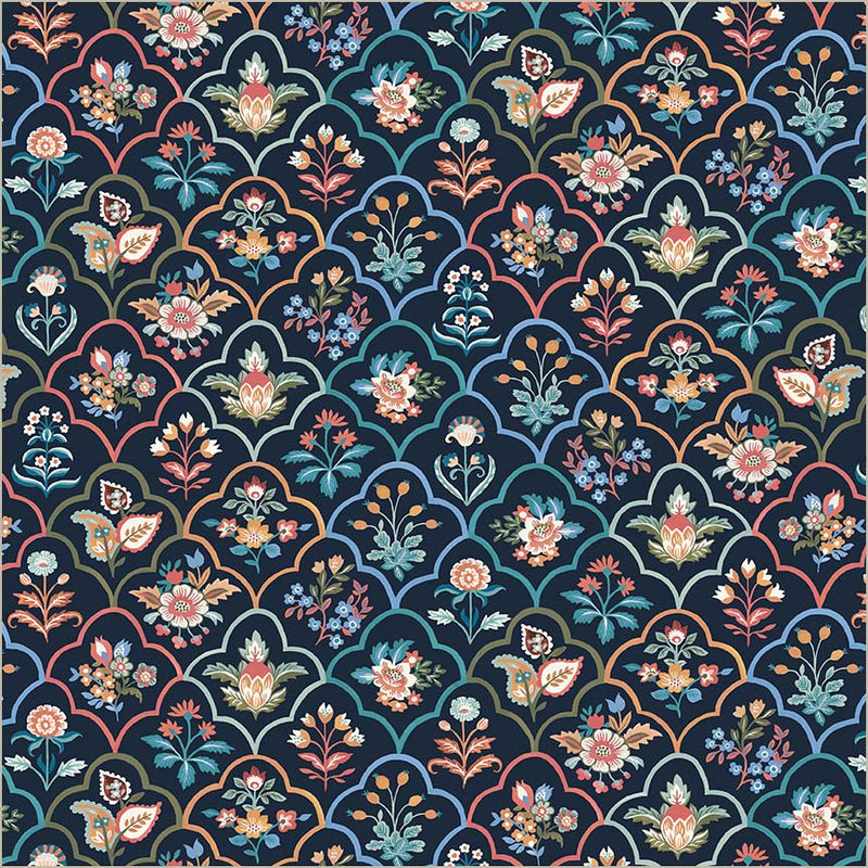 Tapestry Botanica Indigo Cotton 43/44 Fabric Per Yard