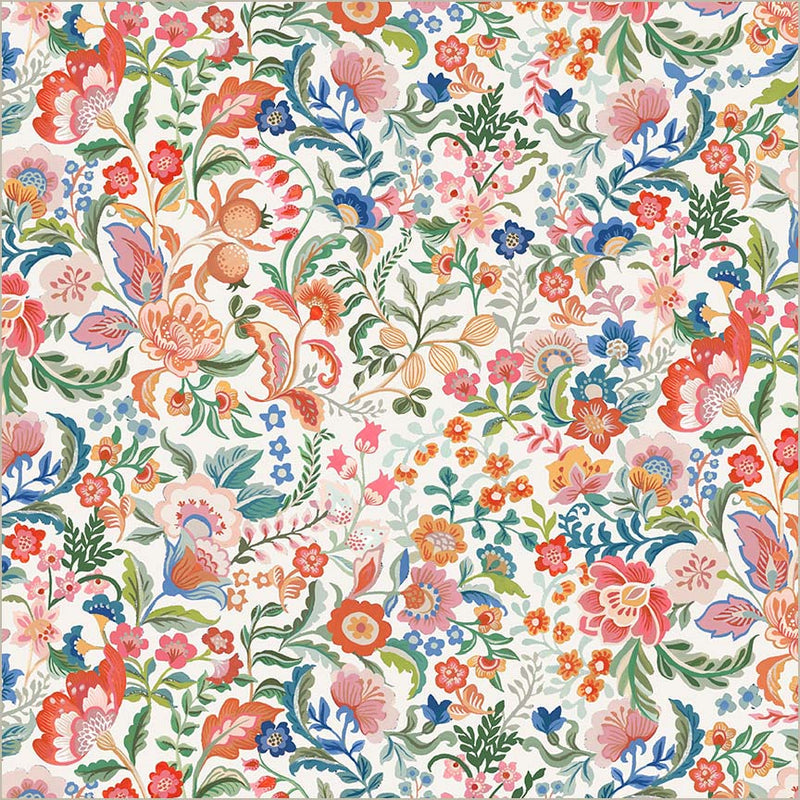 Tapestry Legacy Blooms Ivory Cotton 43/44 Fabric Per Yard