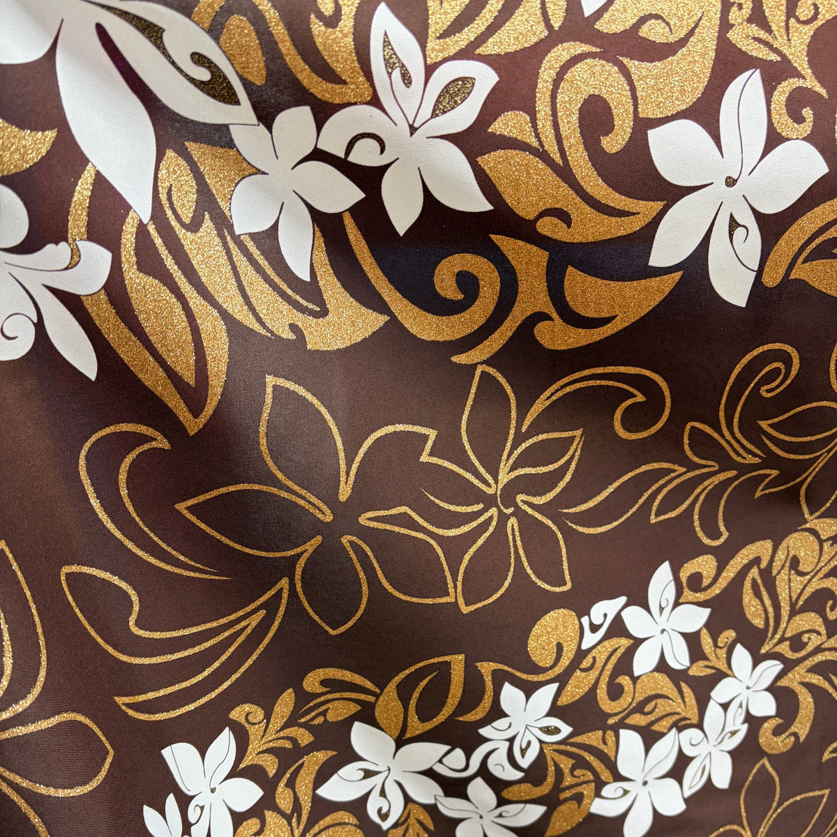 Tiare Garden Glitter Polyester Fabric | Islands Fabric