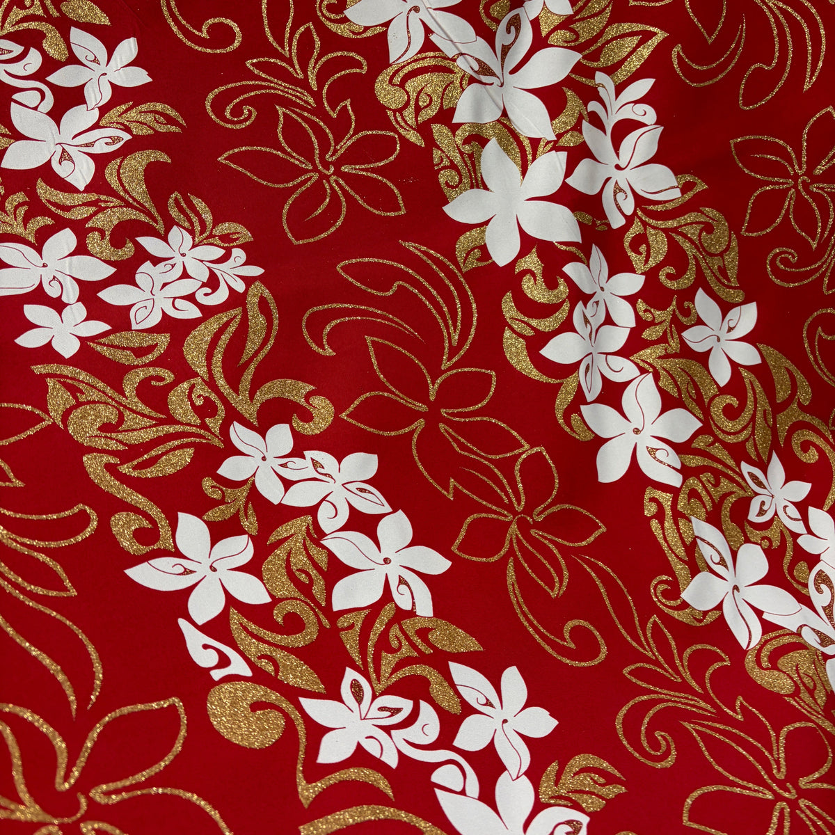 Tiare Garden Glitter Polyester Fabric | Islands Fabric