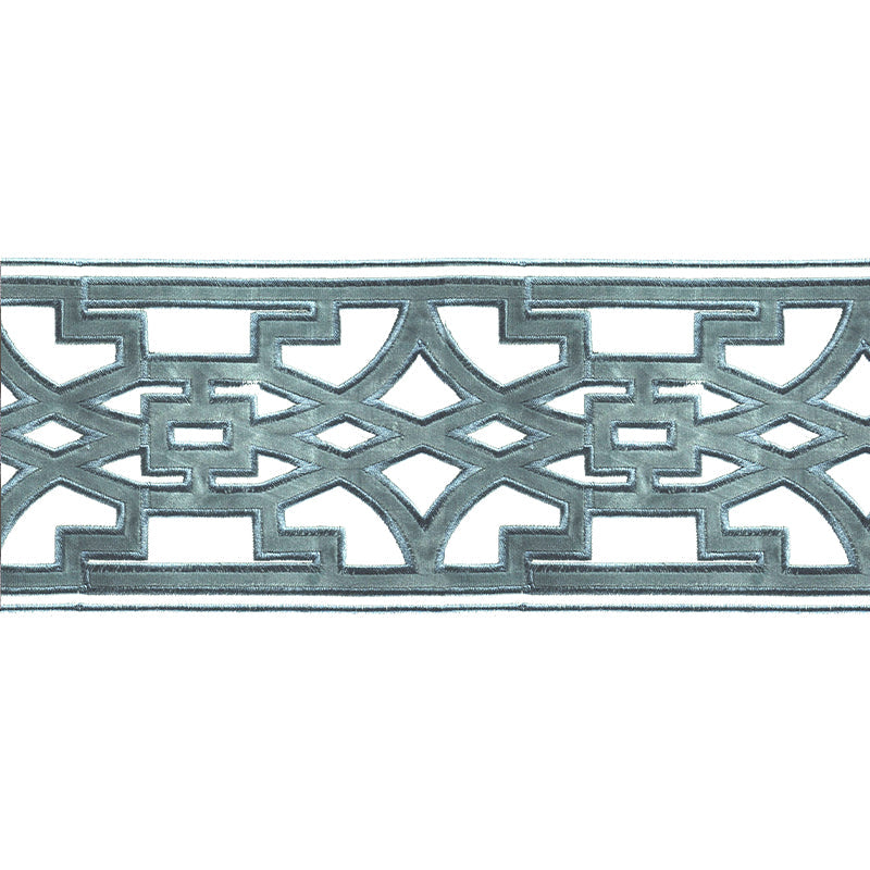 Velvet Embossed Decorative Trim Tape - 5 1/2" Width (23-30 Yard Roll) - BR-7330-WB Williamsburg Blue