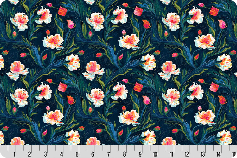 Vibrant Whispering Blooms Nightshade Quilting Cuddle Fabric Per Yard