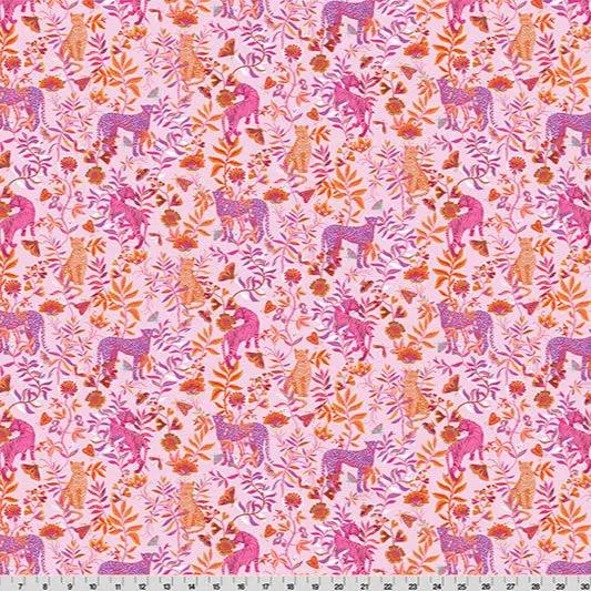 Wanderlust Big Cats Quilting Cuddle Pink Fabric per yard