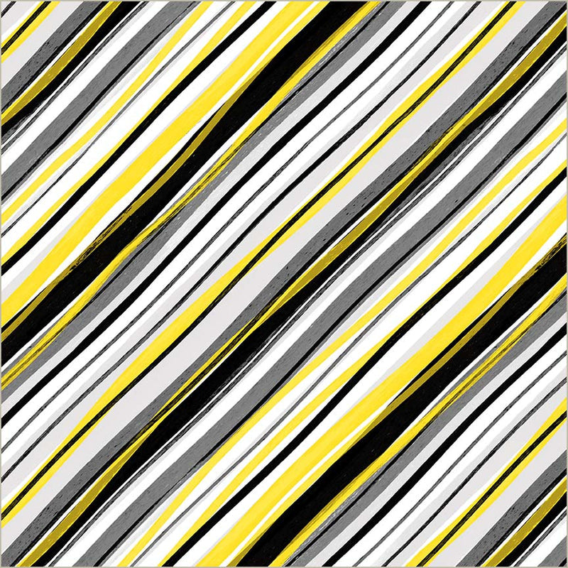 White Verona Painted Stripe Cotton 44/45 Fabric Per Yard