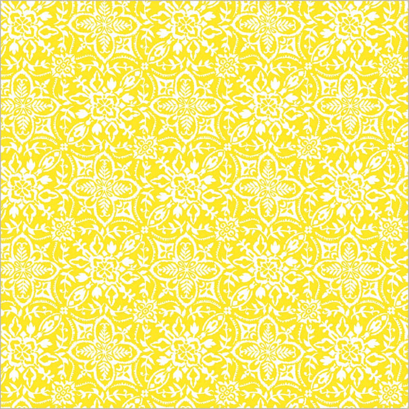 Yellow Verona Tiling Cotton 44/45 Fabric Per Yard