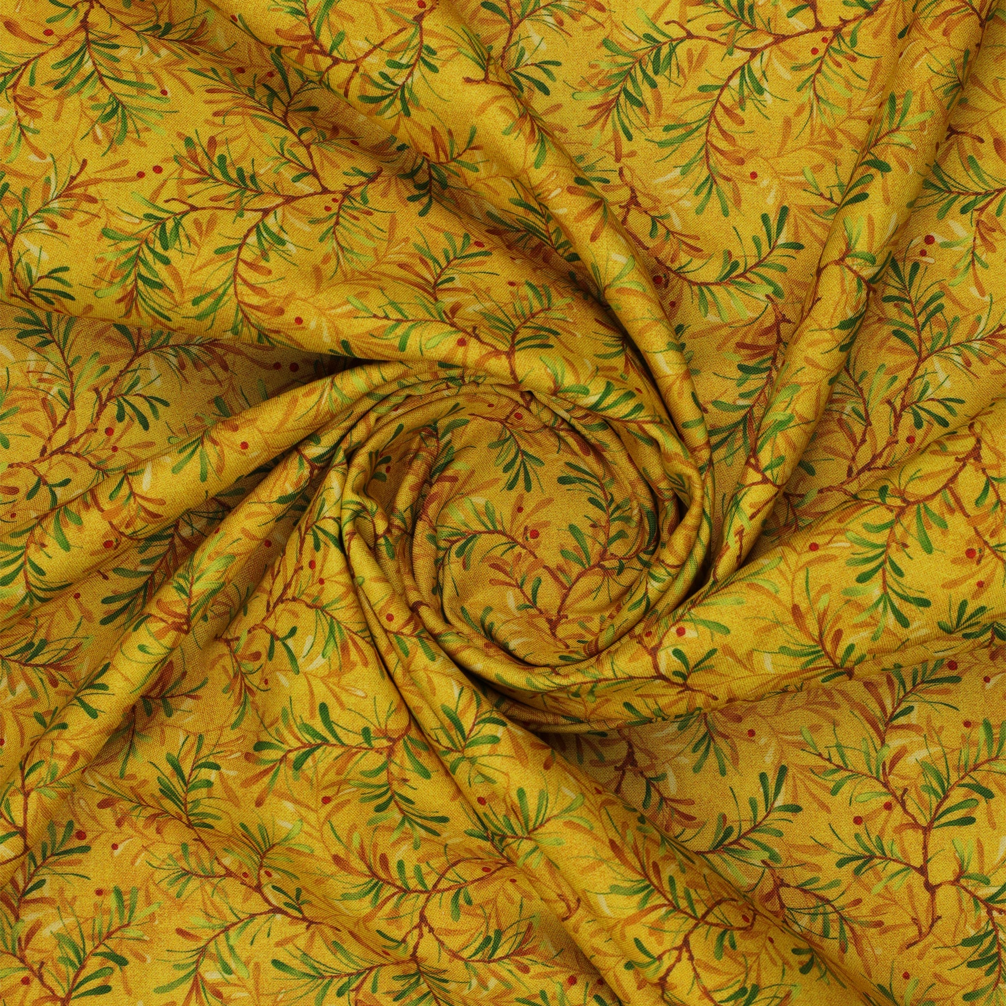 Star of Wonder, Star of Light 108" Wide Quilt Backing - Pine Boughs Gold