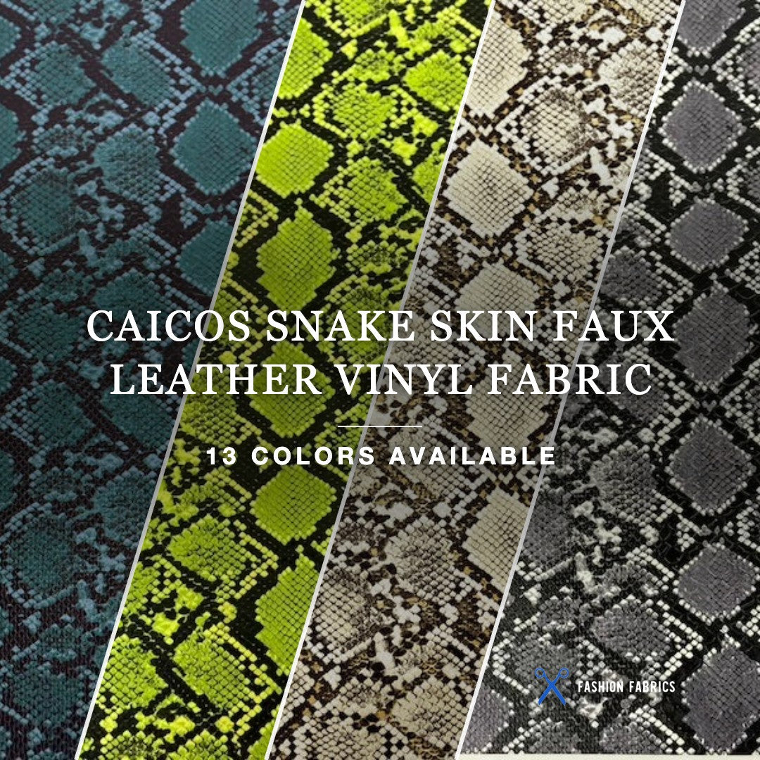 Caicos Snake Skin Faux Leather Vinyl Fabric