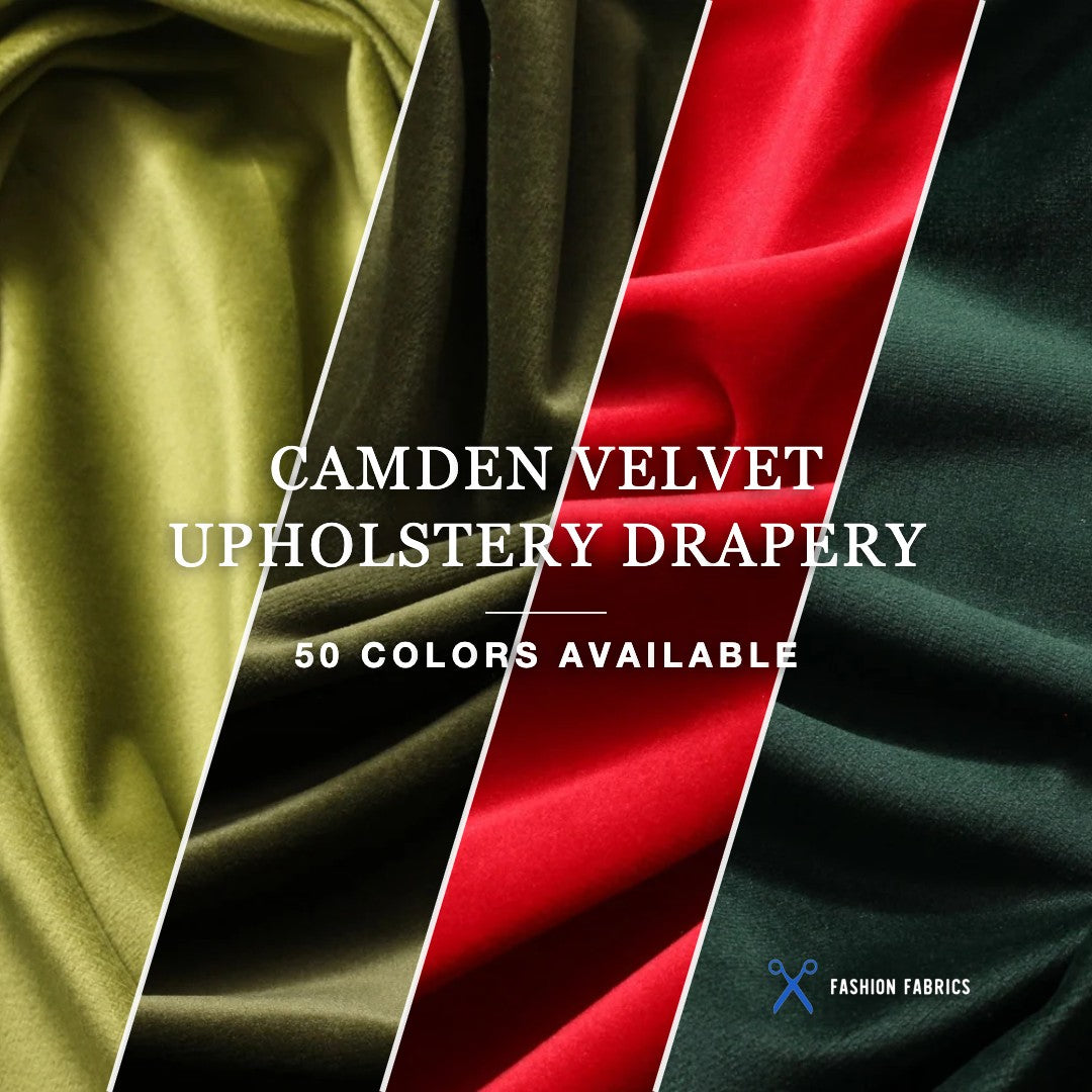 Camden Velvet Polyester Upholstery Drapery Fabric