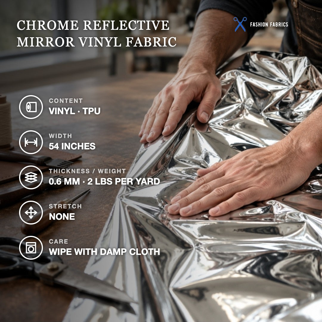 Chrome Reflective Mirror Vinyl Fabric