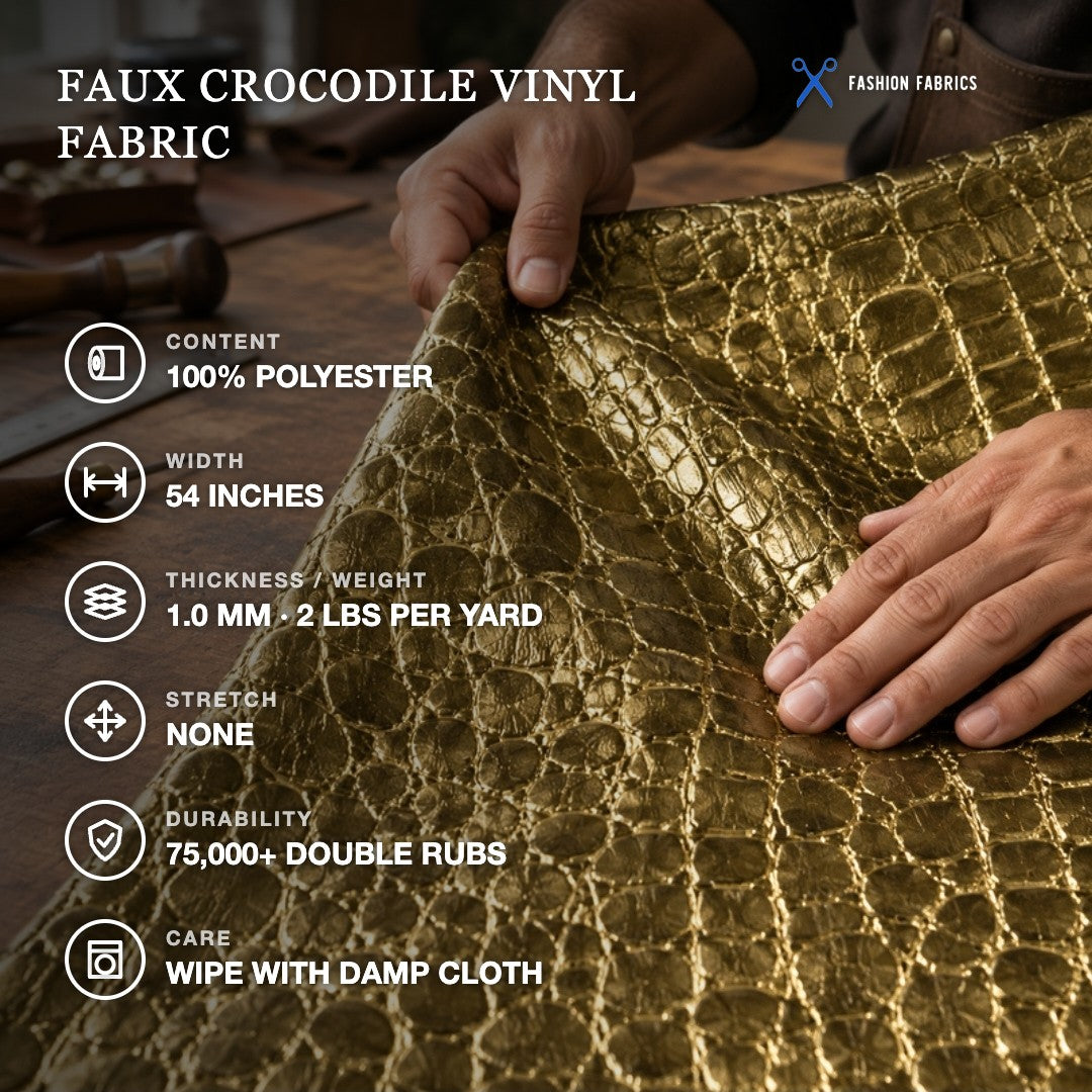 Faux Crocodile Vinyl Fabric