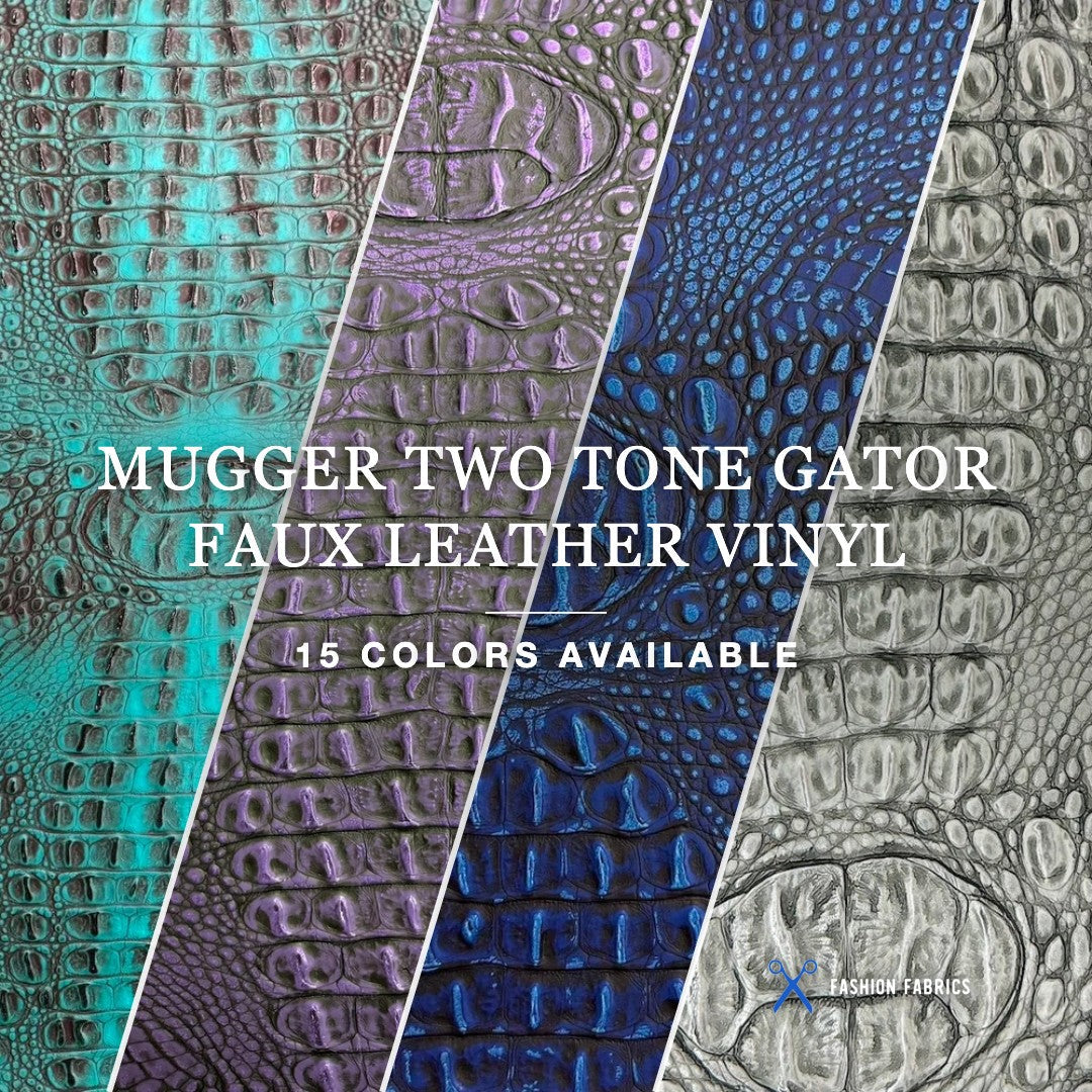 Mugger Two Tone Gator Faux Leather Vinyl Fabric