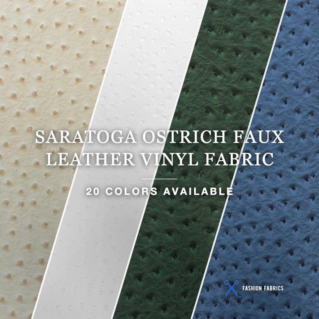 Saratoga Ostrich Faux Leather Vinyl Fabric