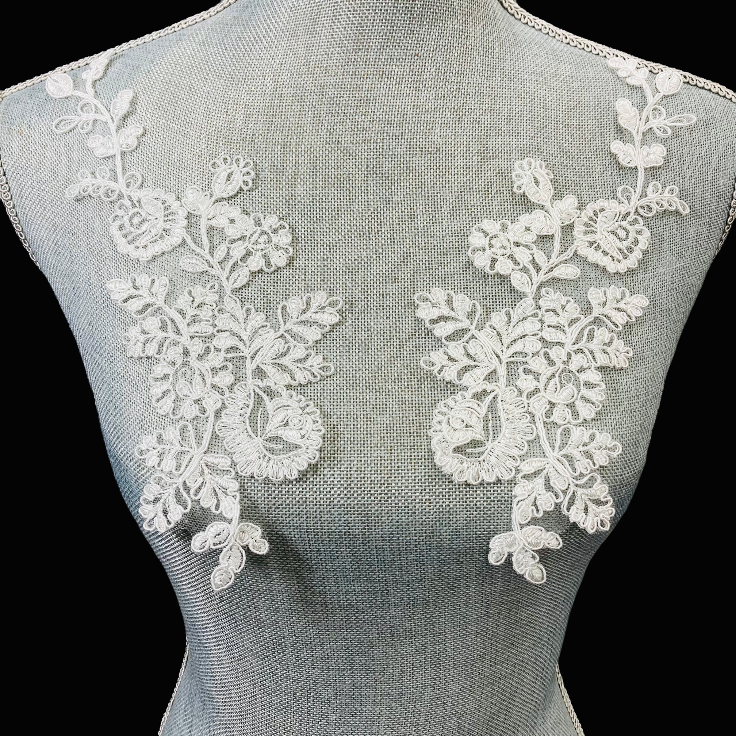 Corded Floral Applique for Baptism, Christening, Communion Gowns | Lace USA - 96666W